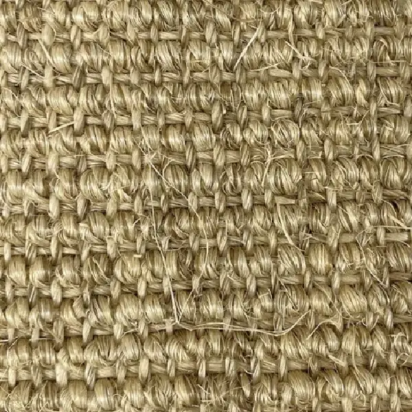 Close-up of boucle marble sisal carpet
