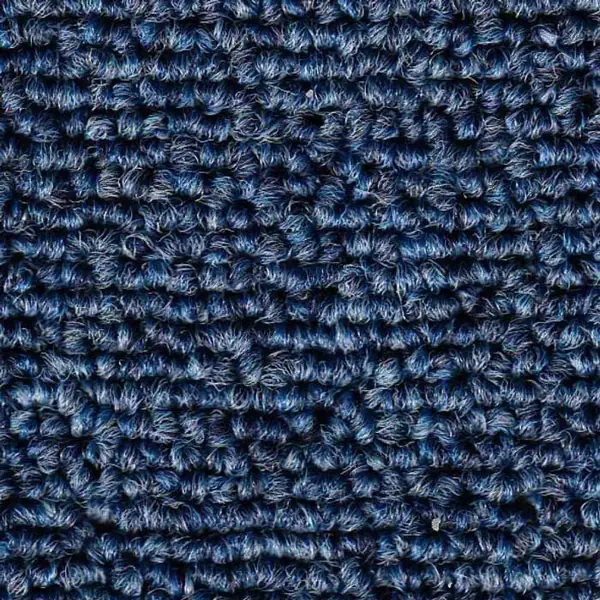 Close-up of mixed blue textured loop pile fabric.